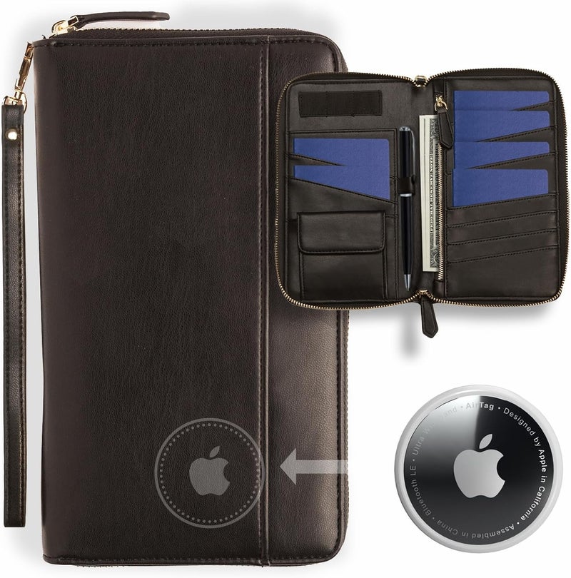 Apadi Travel Document Organizer - RFID Passport Wallet Case Family Holder Id Wristlet - Image 1